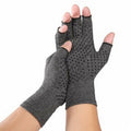 Gray compression glove on a white background